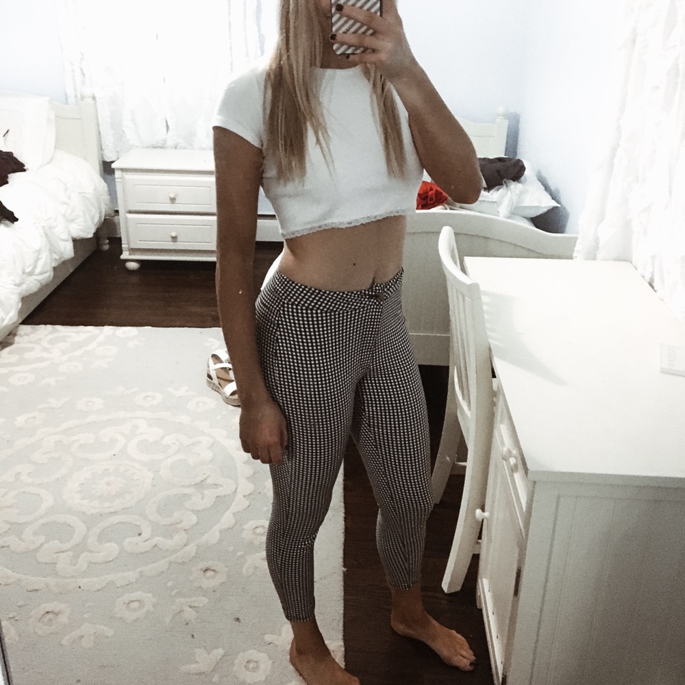 extra small black and white stretchy pants